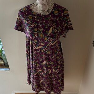 LuLaRoe Purple floral Carly Dress nwt XS